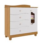 Cômoda De Bebê 4 Gavetas E 1 Porta Soninho Espresso Móveis Na