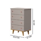 Cômoda De Bebê 4 Gavetas Fernanda Carolina Baby Cinza/betula