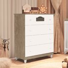 Cômoda De Bebê 4 Gavetas Portugal Móveis Bonatto Branco/carva