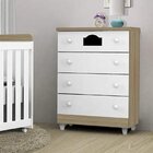Cômoda De Bebê 4 Gavetas Portugal Móveis Bonatto Branco/carva