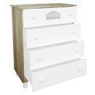 Cômoda De Bebê 4 Gavetas Portugal Móveis Bonatto Branco/carva