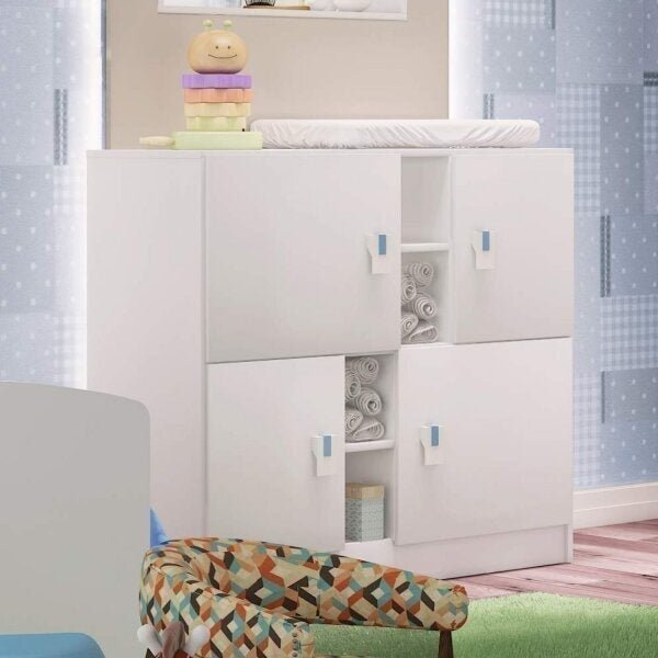 Cômoda De Bebê 4 Portas  Branco