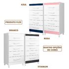 Cômoda De Bebê 5 Gavetas Branco Rosa Azul Quadriflex Evie Sho