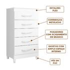 Cômoda De Bebê 5 Gavetas Branco Rosa Azul Quadriflex Evie Sho