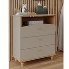 Cômoda De Bebê Com 3 Gavetas Bala De Goma Espresso Móveis Fen