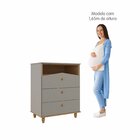 Cômoda De Bebê Com 3 Gavetas Bala De Goma Espresso Móveis Fen
