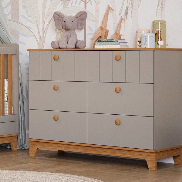 Cômoda De Bebê Com 6 Gavetas Chantilly Expresso Móveis Fendi/
