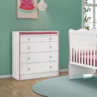 Cômoda De Bebê Com Trocador Doce Sonho 2523 Rosa/branco