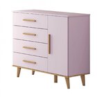 Cômoda De Bebê Fraldário 1 Porta 4 Gavetas Luma Carolina Baby