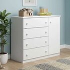 Cômoda De Bebê Infantil 4 Gavetas 1 Porta Helena Branco