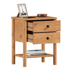 Cômoda De Cabeceira Madeira 2 Gavetas Corrediças Telescópicas