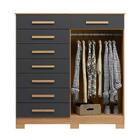 Cômoda De Casal Com 8 Gavetas E Sapateira Nature Titanium Com