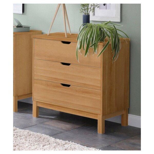 Cômoda De Madeira Com 3 Gavetas Coleção Docstock Marrom