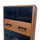 Cômoda De Madeira E Ferro - Modelo Industrial - Com 5 Gavetas