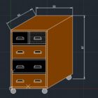 Cômoda De Madeira E Ferro - Modelo Industrial - Com 5 Gavetas