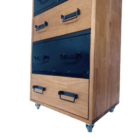 Cômoda De Madeira E Ferro - Modelo Industrial - Com 5 Gavetas