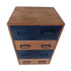 Cômoda De Madeira E Ferro - Modelo Industrial - Com 5 Gavetas