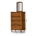 Comoda De Madeira Maciça Com Espelho Chicago Atraente Castanho