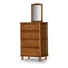 Comoda De Madeira Maciça Com Espelho Chicago Atraente Castanho