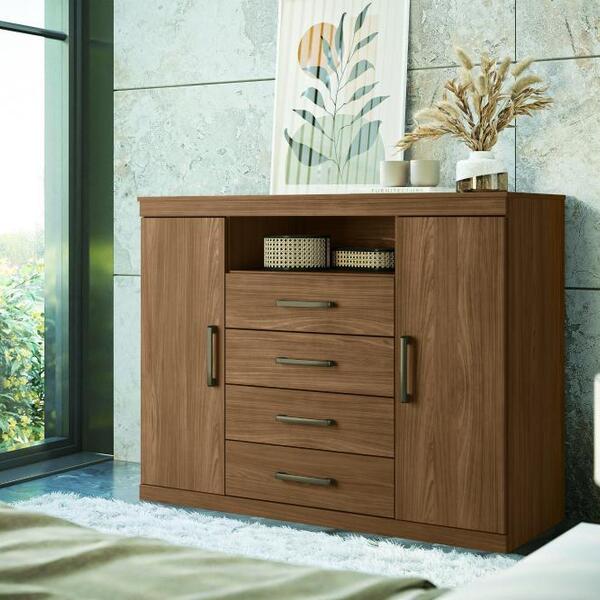 Cômoda De Quarto Master C/ 2 Portas 1 Nicho E 4 Gavetas Jatob