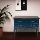 Cômoda Decorativa Julieta Com 2 Gavetas Azul/imbuía G71 - Gra