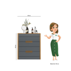 Cômoda Dhara Organizadora Roupa Para Quarto 4 Gavetas