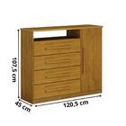 Cômoda Diamante 4 Gavetas 1 Porta Leifer Freijó