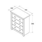 Cômoda Ditália 4 Gavetas Dm-225