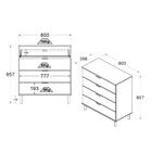 Cômoda Ditália 4 Gavetas Dm-242 Verde Oliva