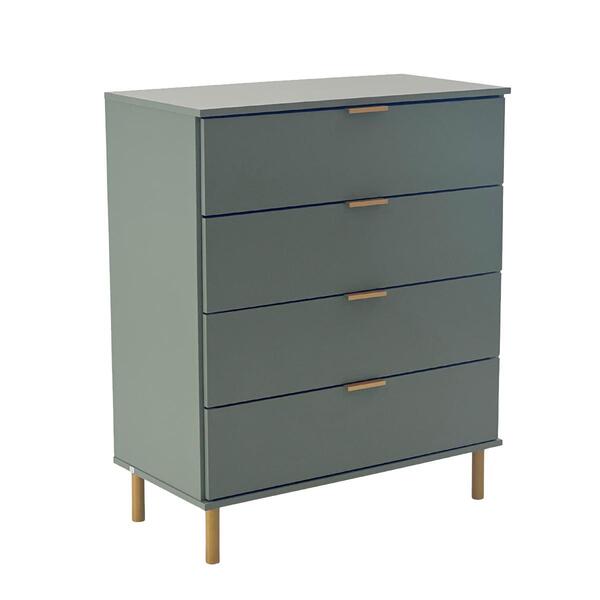 Cômoda Ditália 4 Gavetas Dm-242 Verde Oliva