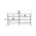 Cômoda Ditália 6 Gavetas Dm-230 Dark Walnut