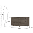 Cômoda Ditália 6 Gavetas Dm-230 Slate Grey