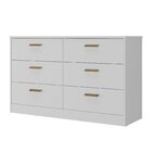 Cômoda Divino 6 Gavetas 100% Mdf Moderno Branco