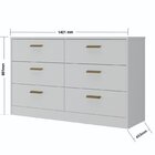Cômoda Divino 6 Gavetas 100% Mdf Moderno Branco