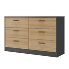 Cômoda Divino 6 Gavetas 100% Mdf Moderno Preto/olmo