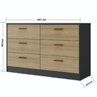 Cômoda Divino 6 Gavetas 100% Mdf Moderno Preto/olmo