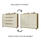 Cômoda Doble 8 Gavetas Com Vistas Flex Carvalho Grife/off Whi