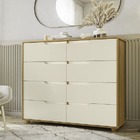 Cômoda Doble 8 Gavetas Com Vistas Flex Carvalho Grife/off Whi