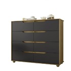 Cômoda Doble 8 Gavetas Com Vistas Flex Nature/titanium - Alba