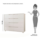 Cômoda Doblô 8 Gavetas Branco Fosco Liso Nature Vistas Flex T