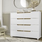 Cômoda Doblô 8 Gavetas Branco Fosco Liso Nature Vistas Flex T