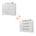 Cômoda Doblô 8 Gavetas Branco Fosco Liso Nature Vistas Flex T