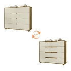 Cômoda Doblô 8 Gavetas Carvalho Grife Off White Vistas Flex B