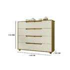 Cômoda Doblô 8 Gavetas Carvalho Grife Off White Vistas Flex B