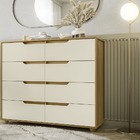 Cômoda Doblô 8 Gavetas Carvalho Grife Off White Vistas Flex B