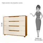 Cômoda Doblô 8 Gavetas Carvalho Grife Off White Vistas Flex B