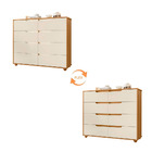 Cômoda Doblô 8 Gavetas Carvalho Grife Off White Vistas Flex T