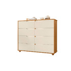 Cômoda Doblô 8 Gavetas Carvalho Grife Off White Vistas Flex T