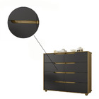 Cômoda Doblô 8 Gavetas Nature Titanium Vistas Flex Bnn Decor