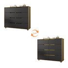 Cômoda Doblô 8 Gavetas Nature Titanium Vistas Flex Bnn Decor